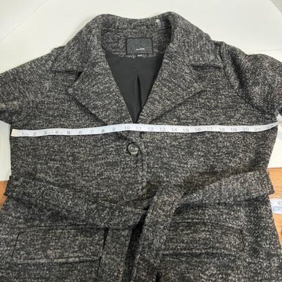 NWT Steve Madden Woman's Charcoal Heather Gray Belted Coat Size XL - Picture 5 of 15
